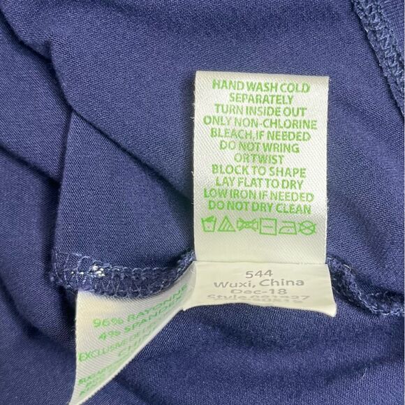 Lilly Pulitzer Ophelia Dress True Navy Flutter Bell Crochet Lace Sleeve Women XS - Picture 10 of 14